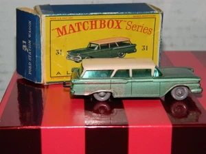 Matchbox Ford Fairlane Station Wagon  #31 with box Black Base GPW - Picture 1 of 8