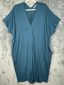 Peruvian Connection Theben Kaftan Kleid North Sea Teal Gr. M/L Midi Taschen - Bild 1 von 7