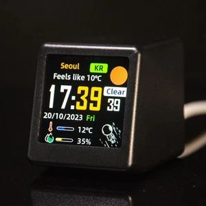 Dynamic Visuals Mini Digital Weather Clock Supporting GIF Animation Files - Picture 1 of 18