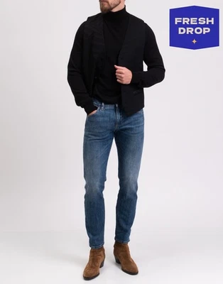 RRP €645 DOLCE & GABBANA Jeans IT50 US40 L Faded Side Seam Stripes Slim Fit - Image 1 of 4