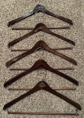 Lote De 5 De Colección Omni Hotel (4) y Fairmont Hotel (1) Traje De Madera Abrigo Percha Foto 1 de 4