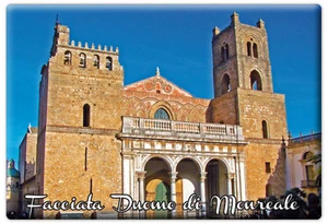 RECTANGULAR MAGNET FRIDGE MAGNET SICILY CHURCH CATHEDRAL MONREALE ARCHITECTURE - Picture 1 of 1
