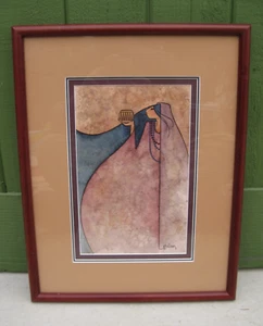 Vtg 1987 G.E. Mullan "Mujer En Rojo" Original Watercolor Painting Signed! 18"x14 - Picture 1 of 11