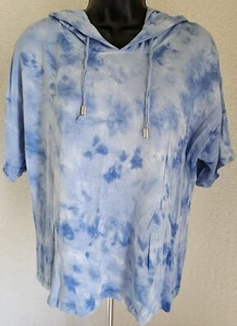 Cable & Gauge Womens Shirt Top Blouse Size L Large Blue White - Picture 1 of 24