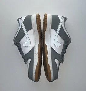 Nike Dunk Low Smoke Grey Gum Reflective Swoosh GS Sz 7y FV0374-100 - Picture 1 of 5