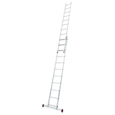 Krause Corda Alu Schiebeleiter Anlegeleiter 2 x 11 Tritte 5,3m 2-teilig Leiter - Bild 1 von 4