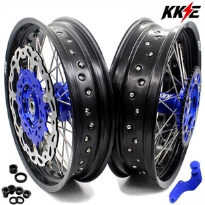 KKE 17" Supermoto Wheels Rims Set for Yamaha WR250F 2001-2018 WR450F 2003-2018 - Picture 1 of 18