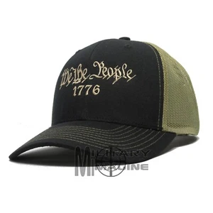 We The People 1776 Black / Khaki cap Trucker Mesh Tactical Operator Snapback - Picture 1 of 5
