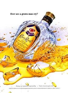 CROWN ROYAL WHISKY AD #44 RARE 2003 OOP "EVER SEE A GROW MAN CRY?" - Bild 1 von 2