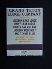Grand Teton Lodge Company Jackson Jenny Lake Colter Bay Wyoming Matchbook