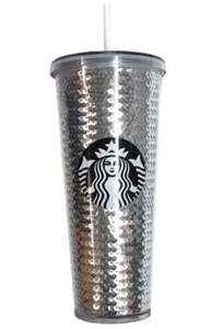 Starbucks Holiday Silver Sequin 24oz Venti Cold Cup Tumbler NEU - Bild 1 von 1