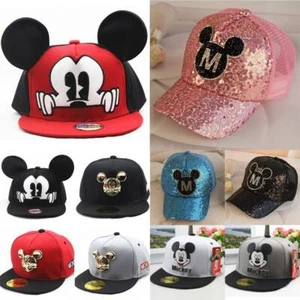 Kids Mickey Mouse Summer Baseball Cap Snapback Hip Hop Adjustable Sun Hat New UK - Picture 1 of 26