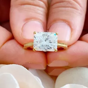 IGI CERTIFIED 14K YELLOW GOLD RADIANT DIAMOND ENGAGEMENT RING SOLITAIRE 3.00ct - Bild 1 von 13