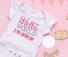Personalised Baby Vest Bodysuit, Embroidered Clothes, Pink and Silver Girl Gift,
