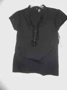 JASON MAXWELL TOP TÚNICA TEJIDO CON VOLANTES NEGRO TALLA S NUEVO CON ETIQUETAS - Imagen 1 de 3