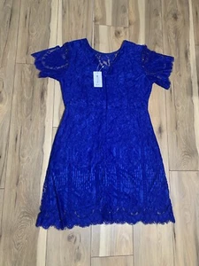 Blue lace dress - perfect for a wedding guest or special occasion - Picture 1 of 5