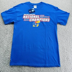 Blue NCAA Final Four KU Jayhawks 2008 T-shirt Vtg Mens M National Champions - Picture 1 of 7