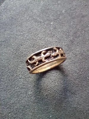 925 sterling silver handmade ring with salamanders (vintage) - Immagine 1 di 4