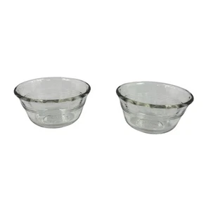 Corning Pyrex Vintage Style 463 tazze crema pasticcera vetro trasparente smerlate 175 ml lotto di 2 - Foto 1 di 5