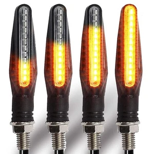 Motorcycle Blinkers Indicator Turn Signal Amber Flowing Sequential Universal ... - Picture 1 of 7