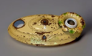 Vintage Antique Art Deco Embossed Tin Twin Ceiling Light Fixture Cover - Restore - Picture 1 of 7