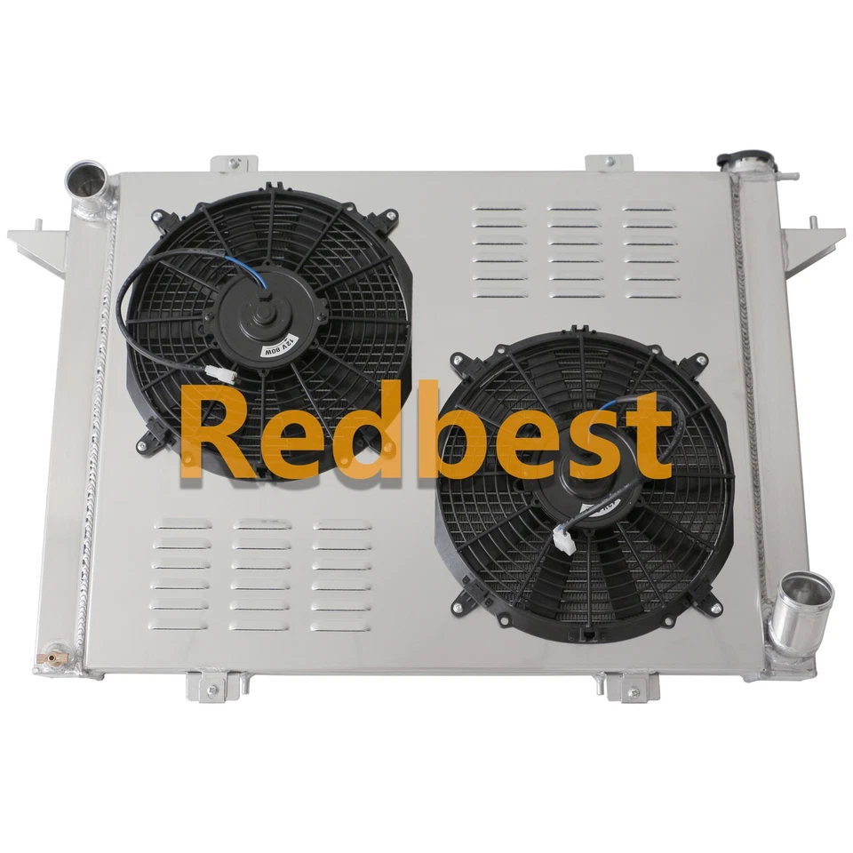 3 Row Alu Radiator+Shroud 2*12"Fan For 1991-93 Dodge D250 D350 W250 W350 Cummins - Image 1 of 1