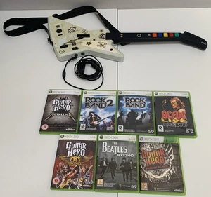 Guitar Hero Red Octane Gibson X-Plorer Wired Xbox 360 Controller 7 Games Tested - Picture 1 of 24