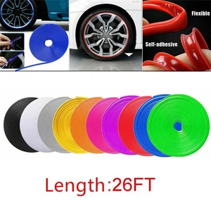 8M Car Wheel Rim Edge Protector Vehicle Tire Guard Sticker Rubber Strip Line - Picture 1 of 32