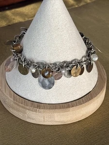 Silpada Sterlingsilber Bronze Perle Tigerauge Bettelarmband - 7 3/4" - Bild 1 von 7