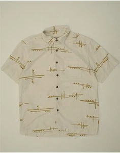 QUIKSILVER Mens Comfort Fit Abstract Pattern Shirt Medium White BS07 - Picture 1 of 4