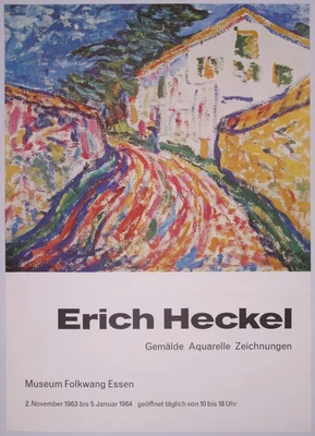 Erich Heckel (1883-1970) Ausstellungsplakat Museum Folkwang Essen 1964 - Bild 1 von 3