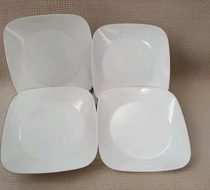 Corelle Winter Frost White Plates SQUARE Shape Made USA. 23cm X 4 - Picture 1 of 7