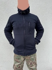 Black fleece jacket with hood / black fleece / MVS fleece with hood - Picture 1 of 7