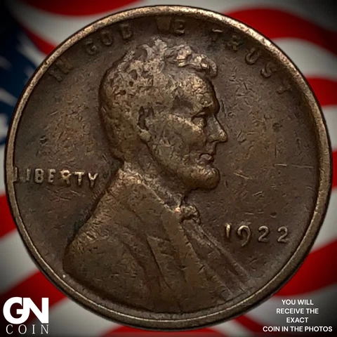 1922 WEAK D Lincoln Cent Wheat Penny  Q7006 Cover