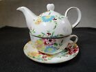Lovely Vintage Grace Tea For One Set  Bright Floral Design Teapot / Cup Saucer