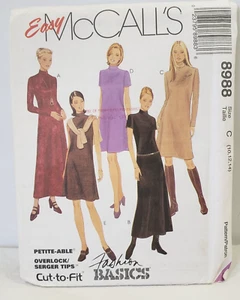 McCalls 8988 Easy Pattern Dress-2 Lengths- petitable- Misses Size 10 12 14 UNCUT - Picture 1 of 9