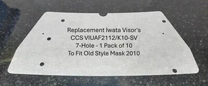 Replacement Tear Off Visor to fit ANEST IWATA VIUAF2112/K10 (Pack of 10) 7 Hole - Picture 1 of 1