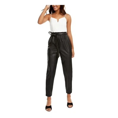 Mono Almost Famous Juniors L Negro Blanco Imitación Cuero Cuello Dividido Nuevo con Etiquetas DC77 Foto 1 de 3