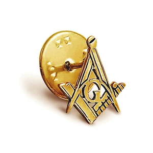 Craft Sq & Compass Gold Masonic Badge with G - Picture 1 of 4