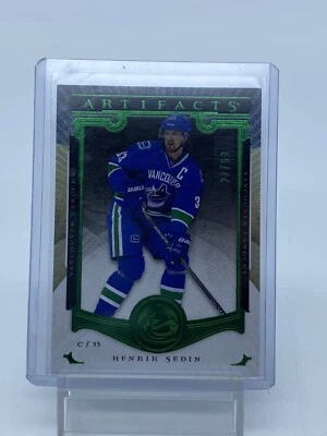 2015-16 Upper Deck Artifacts Emerald /99 Henrik Sedin #82 HOF - Image 1 of 3