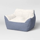 Chambray Bean Bag Chair Blue - Pillowfort - Click1Get2 Half Price