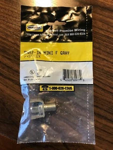 Hubbell SFFGX AV Connector, F-Type Coupler, Gold Bulkhead, F/F, Gray - Picture 1 of 2