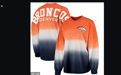 NFL Pro Line Football Tie Dyed Denver Broncos Spirit Jersey L Shirt L/S Cover