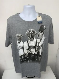 OLYMP Casual 100% Cotton Round Neck Printed T-Shirt Size XLarge New With Tags - Picture 1 of 6