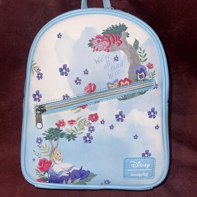 Mochila Bolso Cartera Loungefly Disney Alicia en el País de las Maravillas Gato Cheshire NUEVO CON ETIQUETAS RETIRADO Foto 1 de 4