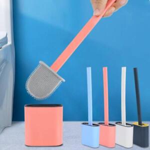 Wall-Mounted Silicone Toilet Brush Set  Holder - Efficient Cleaning Solution