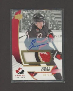 2019-20 UD Team Canada Juniors Premium Swatch Autographs Brett Leason /199 - Picture 1 of 1