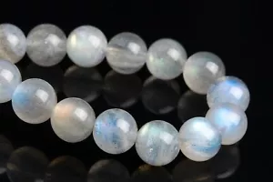 "Cuentas de labradorita gris claro natural genuinas de 6-7 mm grado AA + cuentas sueltas redondas de 7" - Imagen 1 de 3