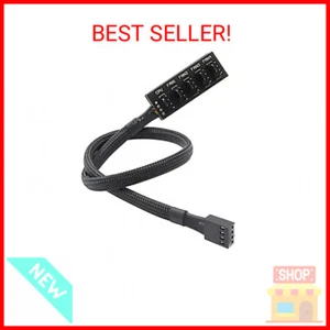 PWM Fan Hub, PC CPU Cooling 4 PIN/3PIN Power Fan Extension Cable Hub Splitter Ad - Picture 1 of 2