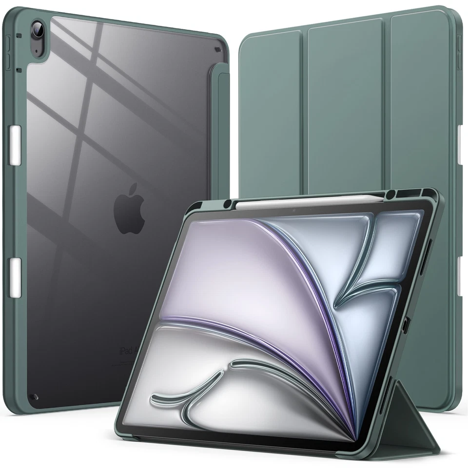 保护壳 适用于 iPad Air 13 英寸 M3/M2 (2025/2024) 带铅笔架,自动唤醒/睡眠 — 第 1/1 张图片